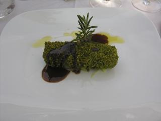 Pork belly rolled in pastachio nuts
